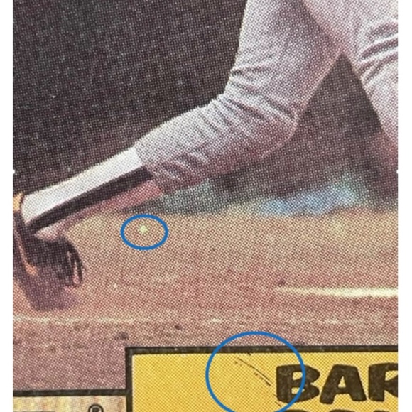 1987 Topps Barry Bonds rare 4 error card! Dot under leg, ink by B, 3 and 0 cut. - Picture 2 of 4